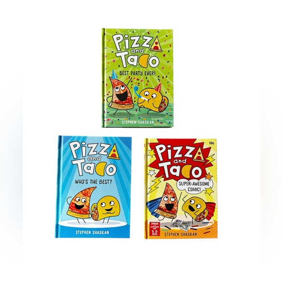 Random House Pizza And Taco Graphic Novel Books, By Stephen Shaskan. - Picture 1 of 2